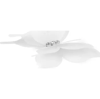 Motýl s broušenými kamínky Bílý (Motýl s broušenými kamínky k našití a nalepení, třívrstvý 3D)