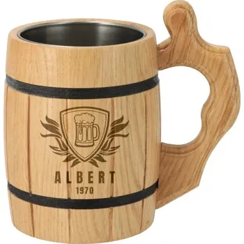 Dubový korbel s gravírováním