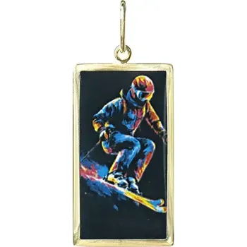 Přívěsek Aljančič Miniartion Lyžař žluté zlato