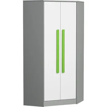 Dětská skříň Max-i Rohová šatní skříň GYT 2 antracit/bílá/zelená