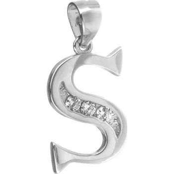 Přívěsek Argento 84947 Stříbrný přívěsek - písmeno S, čiré kulaté zirkony