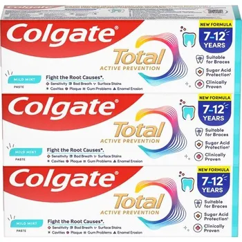 Dentální hygiena Colgate Total Junior 7-12 let dětská zubní pasta 3×50 ml