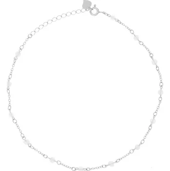 Náramek Argento 91957 Stříbrný náramek na nohu - kulka, čiré zirkony ve tvaru kuličky, délka 22 až 26 cm