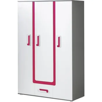 Dětská skříň Max-i Šatní skříň ARCELIO 19 do dětského pokoje | antracit / růžová