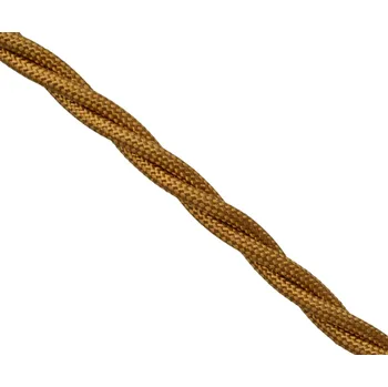 elektrický kabel Kabel splétaný 3Gx0,5 Precon, opředené jednotlivé vodiče, zlatý (227008 - 3Gx0,5)