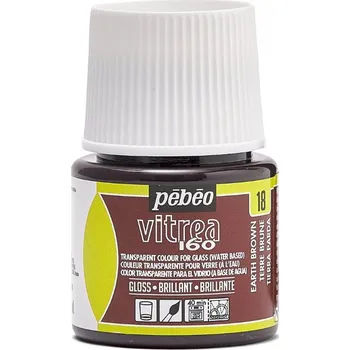 Výtvárné potřeby Vypalovací barva na sklo Pébéo Vitrea 160 45 ml - 18 Earth Brown