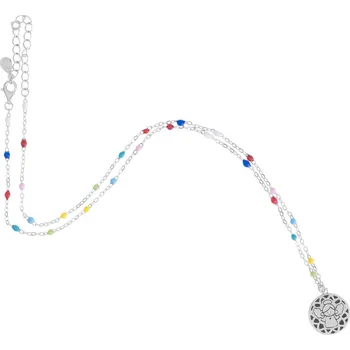 Náhrdelník Argento 91790 Stříbrný náhrdelník - anděl, barevný plast ve tvaru kuličky, délka 38 až 43 cm