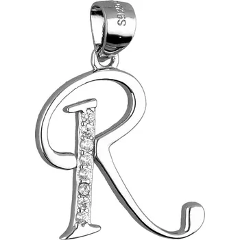 Přívěsek Argento 84928 Stříbrný přívěsek - písmeno R, čiré kulaté zirkony