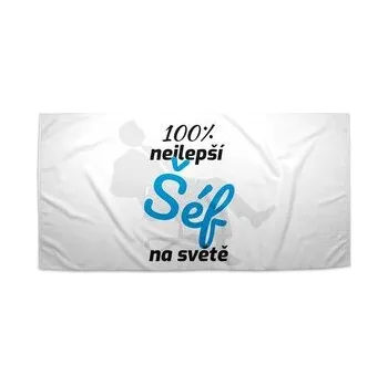 Sprchový závěs Ručník 100% nejlepší šéf na světě: 50x100 cm