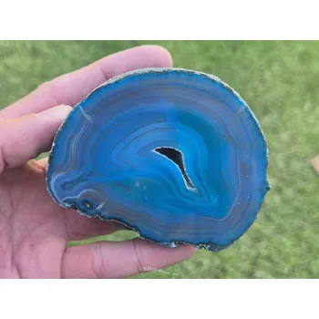 Přírodní kámen Geoda s dutinou achát modrá (Brazílie) 402g