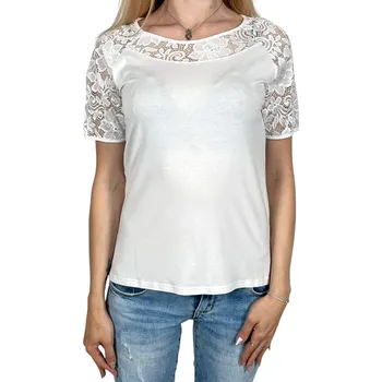 Dámská halenka Salma Dámská elegatní halenka s krátkým rukávem ZOE Barva: Bílá, Velikost: S