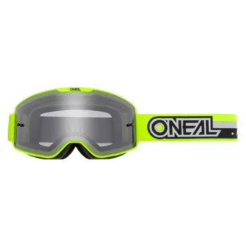 Motocyklové brýle a Motokrosové / MTB brýle ONEAL B-20 neon žluté/černá, kouřově šedé plexi (maximální zorné pole a optimální ventilaci, třívrstvá obličejová pěna)