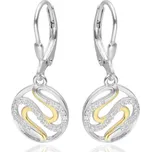 Argento 67437 Kombinované stříbrné náušnice - čiré kulaté zirkony