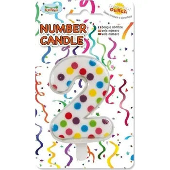 Party dekorace Svíčka na dort číslo 2, velikost 6,5cm