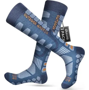 Dětské termo ponožky OutdoorMaster 2 páry unisex kompresní lyžařské ponožky unisex pro dámy a pány, OTC