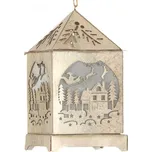 Vánoční dekorace LED svítící lucerna 15x9cm