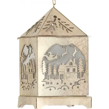 Vánoční dekorace Vánoční dekorace LED svítící lucerna 15x9cm