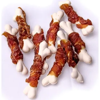 Pamlsek pro psa ALDA Sp. Z o.o. Pochoutka Kalciová kost obalená kachním masem 100g