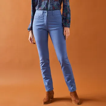 Dámské kalhoty Zeštíhlující kalhoty, menší postava modrá 38