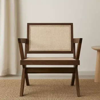 Jídelní židle Eichholtz: Augustin – Hnědé ratanové jídelní křeslo