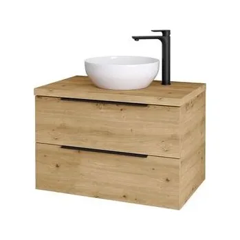 Koupelnový nábytek kielle Idolio Skříňka včetně desky pod umyvadlo 80x54x50 cm, s výřezem, karamel