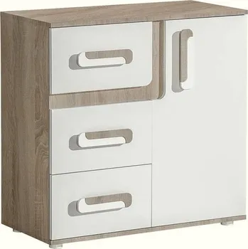 Dětská skříň Max-i Komoda do dětského pokoje ARCELIO 8 | dub světlý / bílá