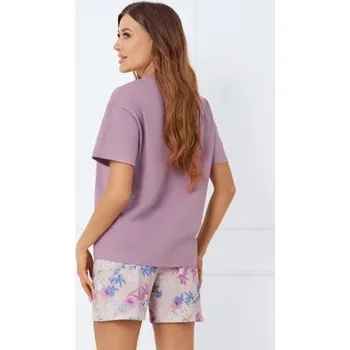 Dámské pyžamo Dámské pyžamo s krátkým rukávem Italian Fashion Genua - bavlna Světle fialová 2XL