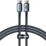 Baseus Crystal Shine opletený nabíjecí a datový kabel - USB-C na USB-C - 1,2 m - černý