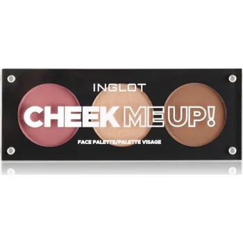 Přípravek na tvář Inglot Face Palette rozjasňovač, bronzer a tvářenka odstín Cheek Me Up! 7 g