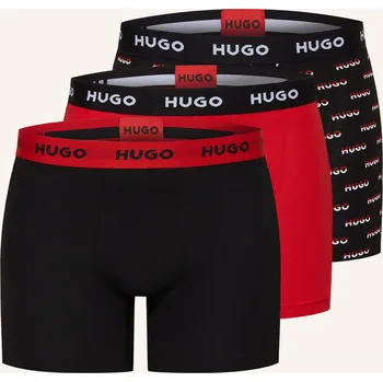 Hugo Pánské Boxerky, 3 Kusy V Balení, černá / červená, 50