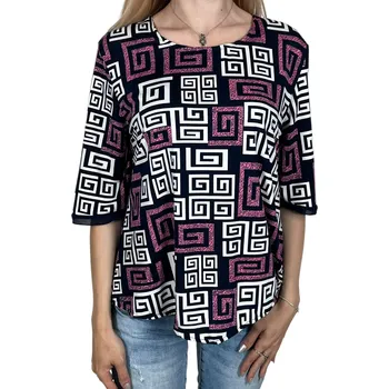 Wandeng Dámská barevné halenka s krátkým rukávem MARCELA Barva: Růžová, Velikost: XL