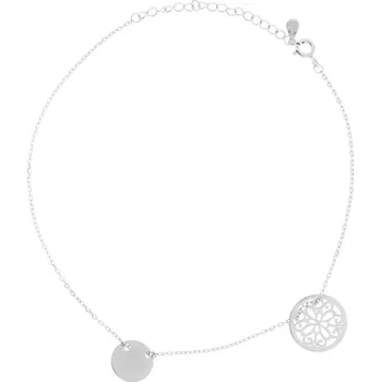 Náramek Argento 91923 Stříbrný náramek na nohu - kruh, květ života, délka 22 až 26 cm