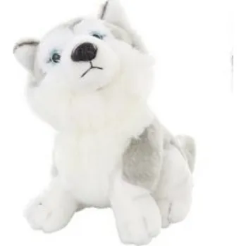 plyšák Plyšový Pes Husky šedý sedící 15cm