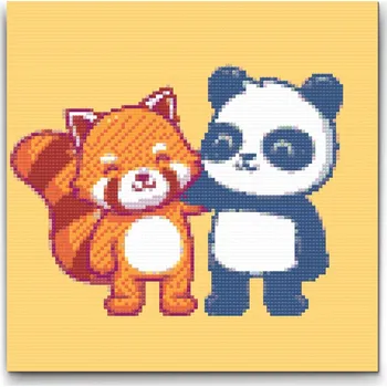 Diamantové malování Diamantové malování - Nejlepší přátelé Velikost: 30x30cm, Rámování: Pouze srolované plátno, Diamanty: Čtvercové