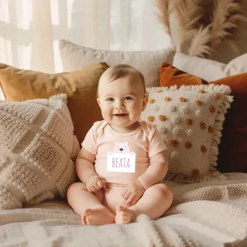 Body MEDVÍDEK s vlastním jménem Barva: Růžová, Velikost: 80-86 (12-18 měsíců)