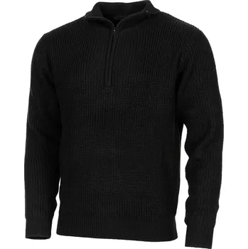 Pánské oblečení MFH svetr islandský TROYER se zipem ČERNÝ vel.3XL