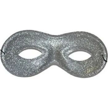 Karnevalová maska Škraboška maska třpytivá oválná - stříbrná