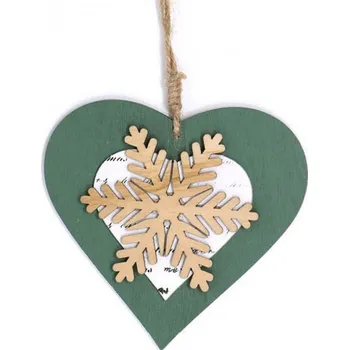 Vánoční dekorace Vánoční ozdoba Srdce s vločkou 12cm