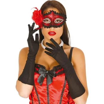 Karnevalový doplněk Dlouhé rukavice - černé