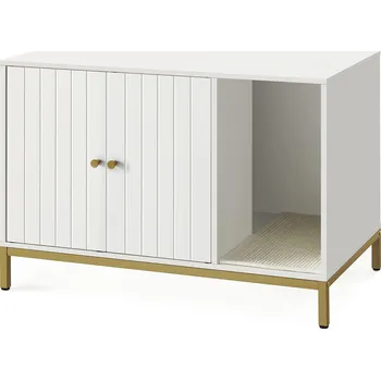 Toaleta pro kočku Kočičí toaleta Glenda 80 cm bílá/zlatá