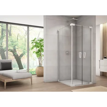 Ronal CADURA CA2C+CAT2 sprchový kout čtvercový 90x90 cm Profil: Bílá, Sklo: Hladké čiré, Rozměr: 90x90 cm