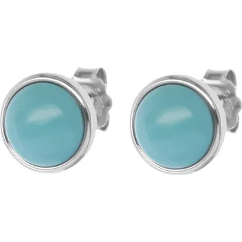 Náušnice Argento 67257 Stříbrné náušnice - kulatý přírodní kámen tyrkenit