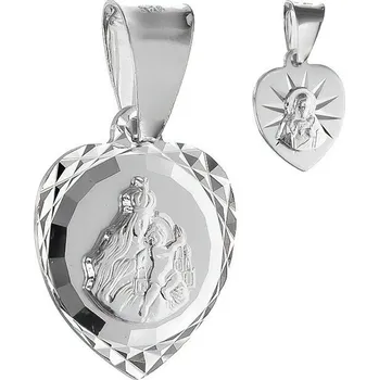 Přívěsek Argento 85379 Stříbrný přívěsek Škapulíř - srdíčko