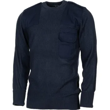 Pánská móda MFH svetr BW s náprsní kapsou ACRYL MODRÝ vel.52