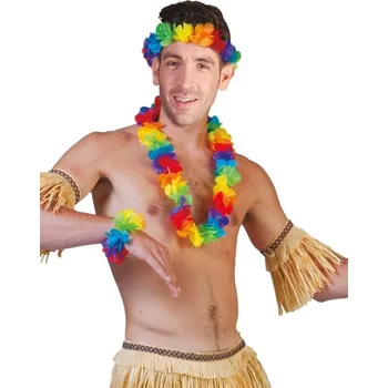 Karnevalový doplněk Duhové květinové věnce