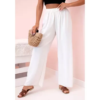 Kesi Włoski Kalhoty se širokými nohavicemi světle béžová Kesi Włoski bílá 3334363