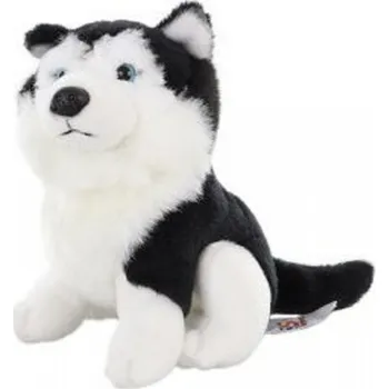 plyšák Plyšový Pes Husky černý sedící 15cm