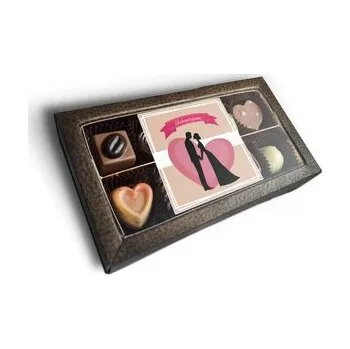 Bonboniéra Pralinky Blahopřejeme: 10 ks pralinek