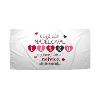 Sprchový závěs Ručník Když Bůh naděloval lásku: 70x140 cm