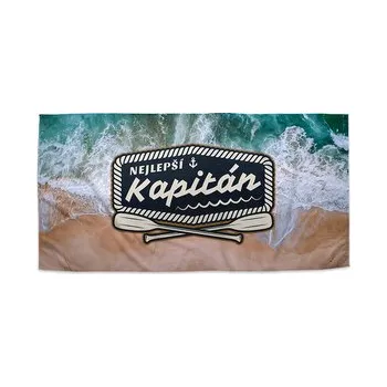 Sprchový závěs Ručník Nejlepší kapitán: 50x100 cm